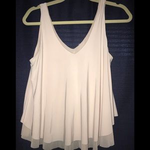 Express pale pink dressy top. Mesh under neath